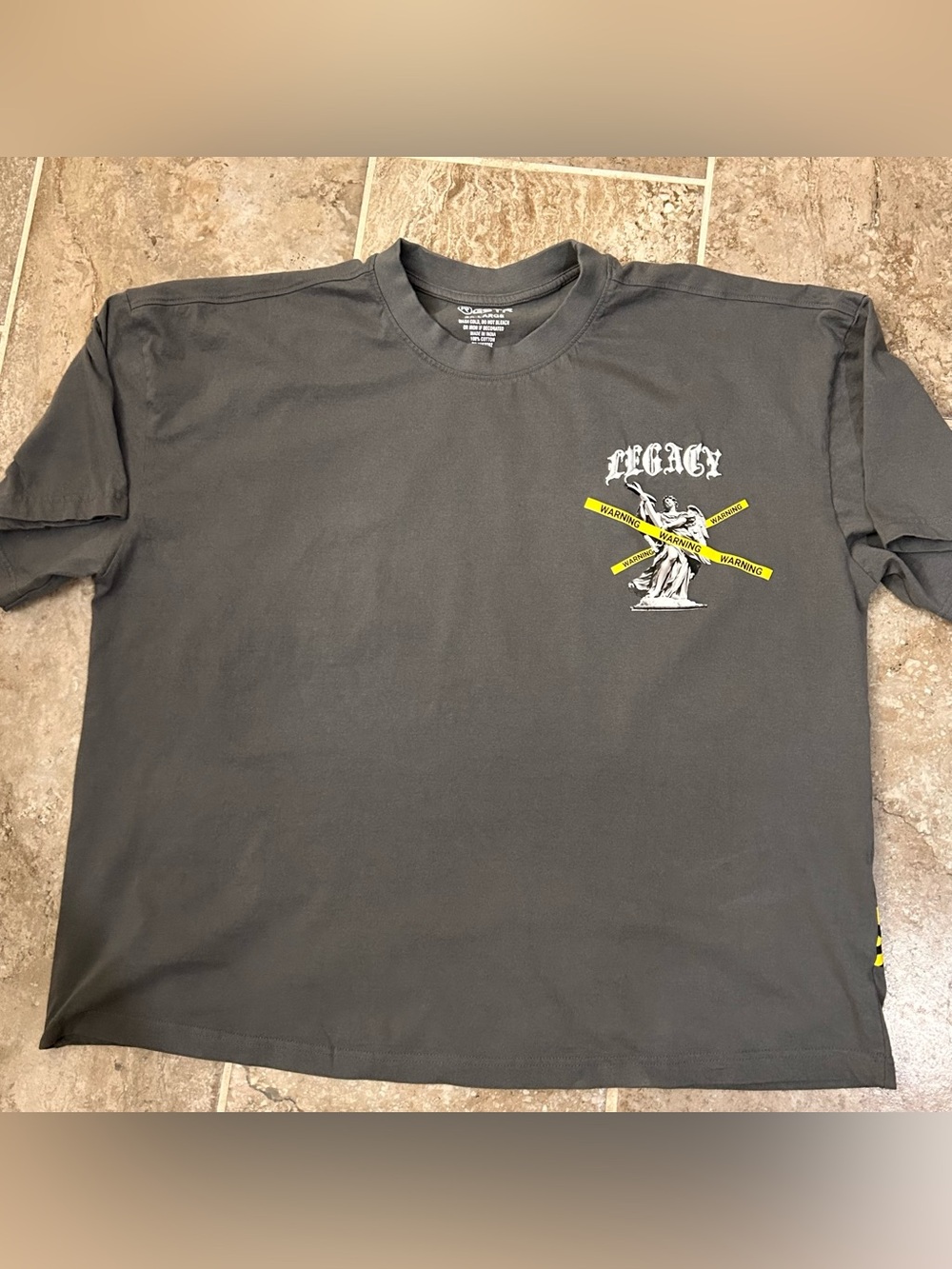 GSTR Legacy Graphic T Shirt Men’s 3XL Gray  100% Cotton Streetwear Tee